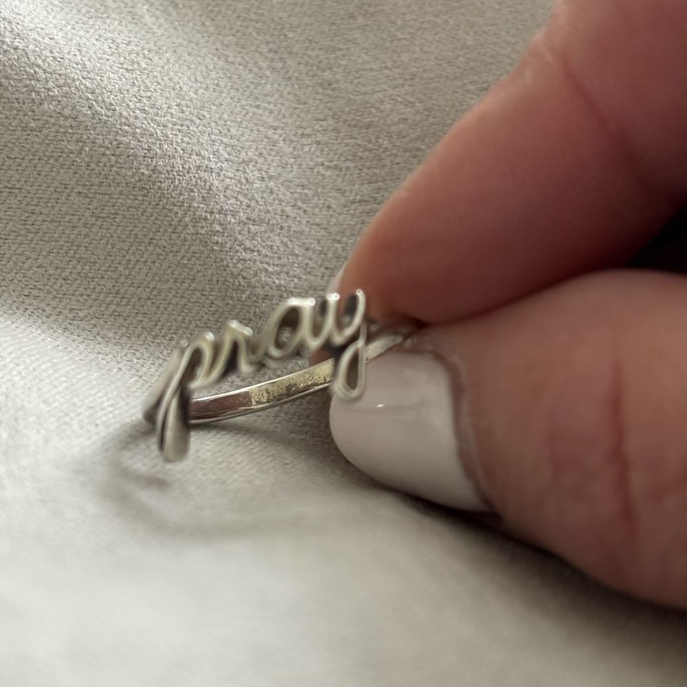 James Avery Silver 'Pray' Ring